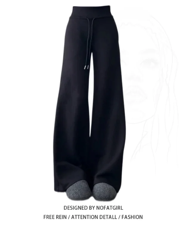 

Женские повседневные брюки с высокой талией и шнурком, осенне-зимние, широкие, эластичные, свободные леггинсы, утягивающие, в пол