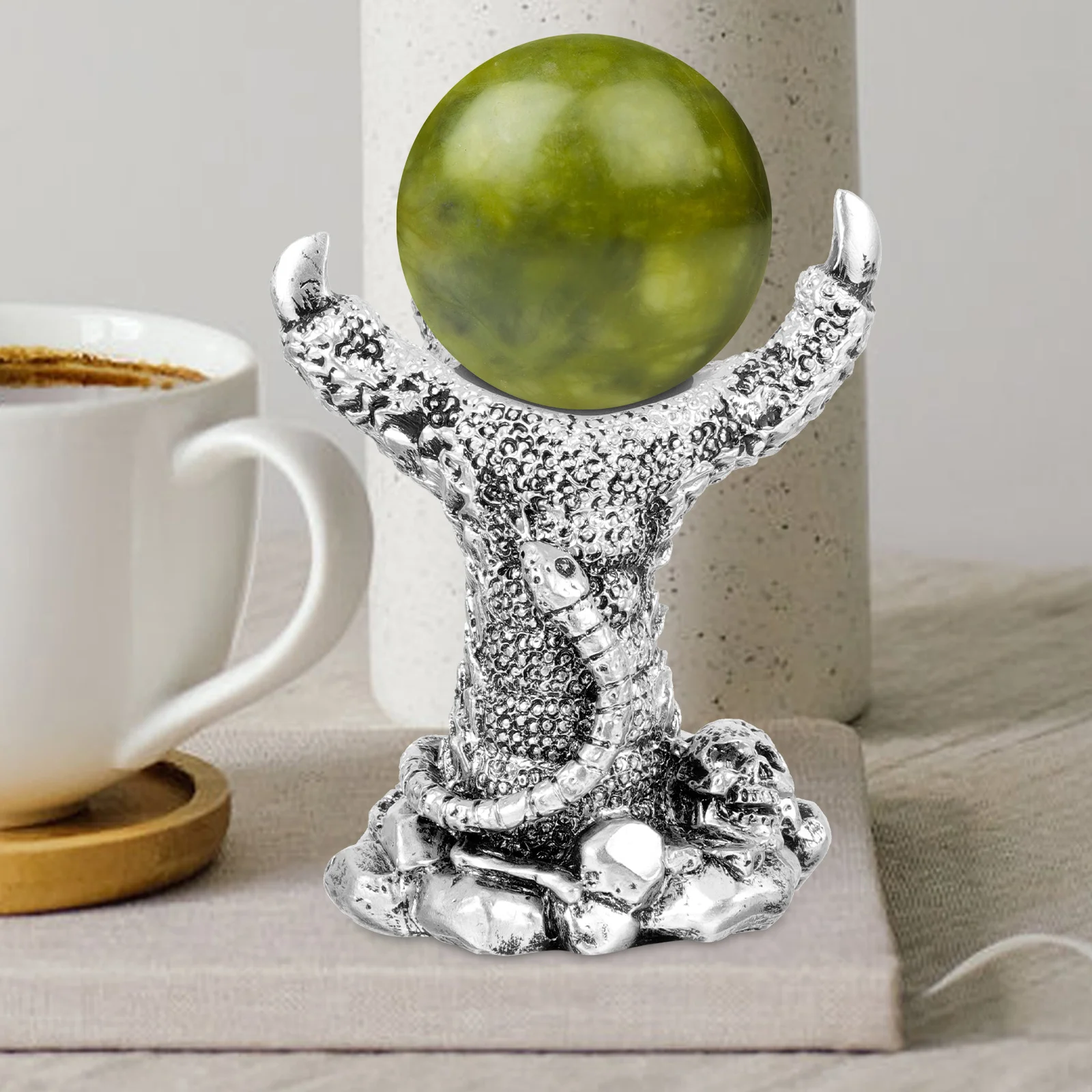 

Crystal Ball Stand Resin Dragon Claw Decorative Sphere Holder Table Centerpiece Crystal Ball Display Base Desktop Display Stand