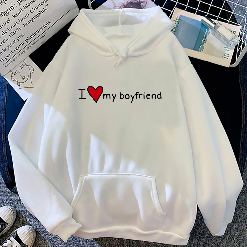 

i Love My Girlfriend hoodies women funny 2023 sweat y2k Korean style sweater pulls female anime clothes