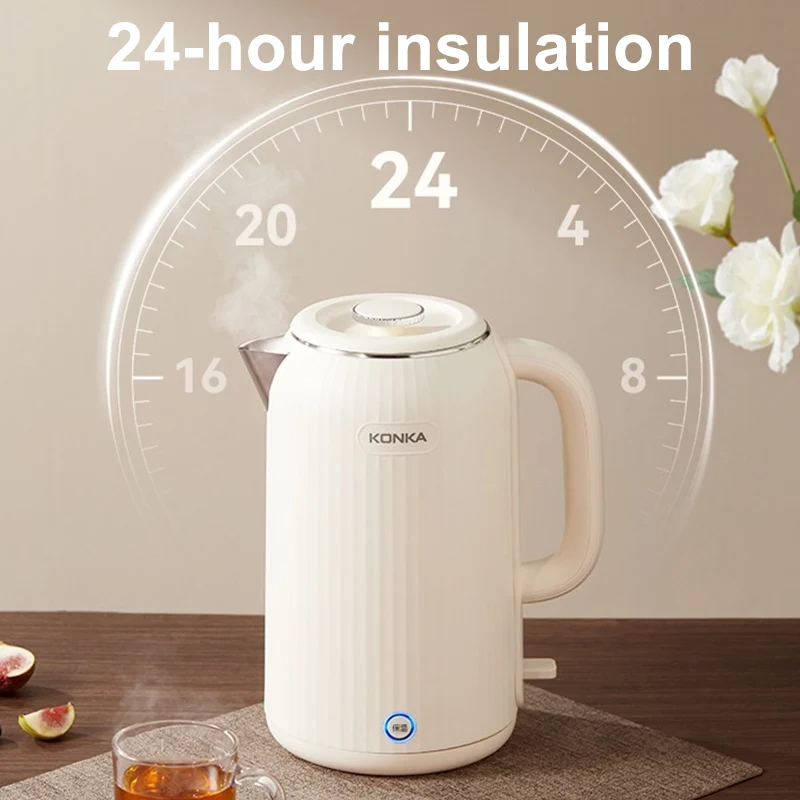 Neuer elektrischer Wasserkocher aus Edelstahl 304 mit großer Kapazität für den Heimgebrauch, automatischer Abschaltung und Isolierung