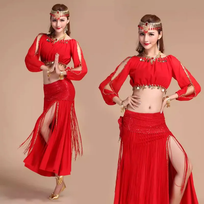 

Customized Indian Dance Practice Set Belly Dance Costumes 2025 New Belly Dance Performance Wear Practice Clothing