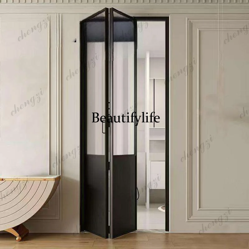 Z138 Customization Wholesale Custom Aluminum Lightweight Soundproof Glass Double-Fold Doors Panoramic Folding Door