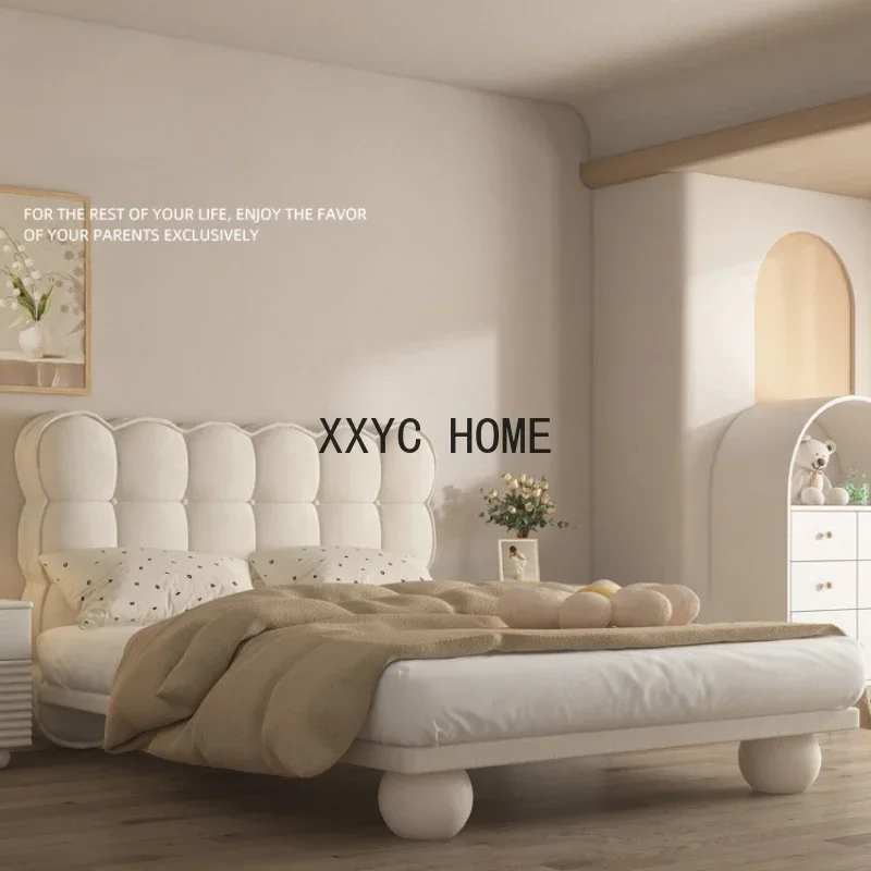 

Single Person Boys Children Beds Youngsters Solid Wood Princess Cream Wind Children Beds Cama Infantil Bedroom Furniture QF50TC