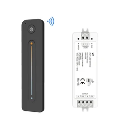 Controller LED CCT V2 12V 24V DC Dimmer 2CH 5A con funzione di trasmissione automatica Modalità sbiadimento Touch Slide Telecomando RF R12