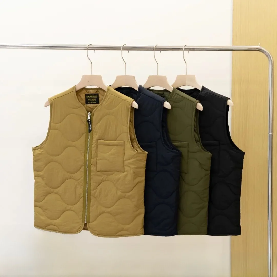 

Lightweight Windproof Wearable Autumn Winter Men's Retro Casual Gourd ape Basted Cotton Vest Versatile All-Match Jaet