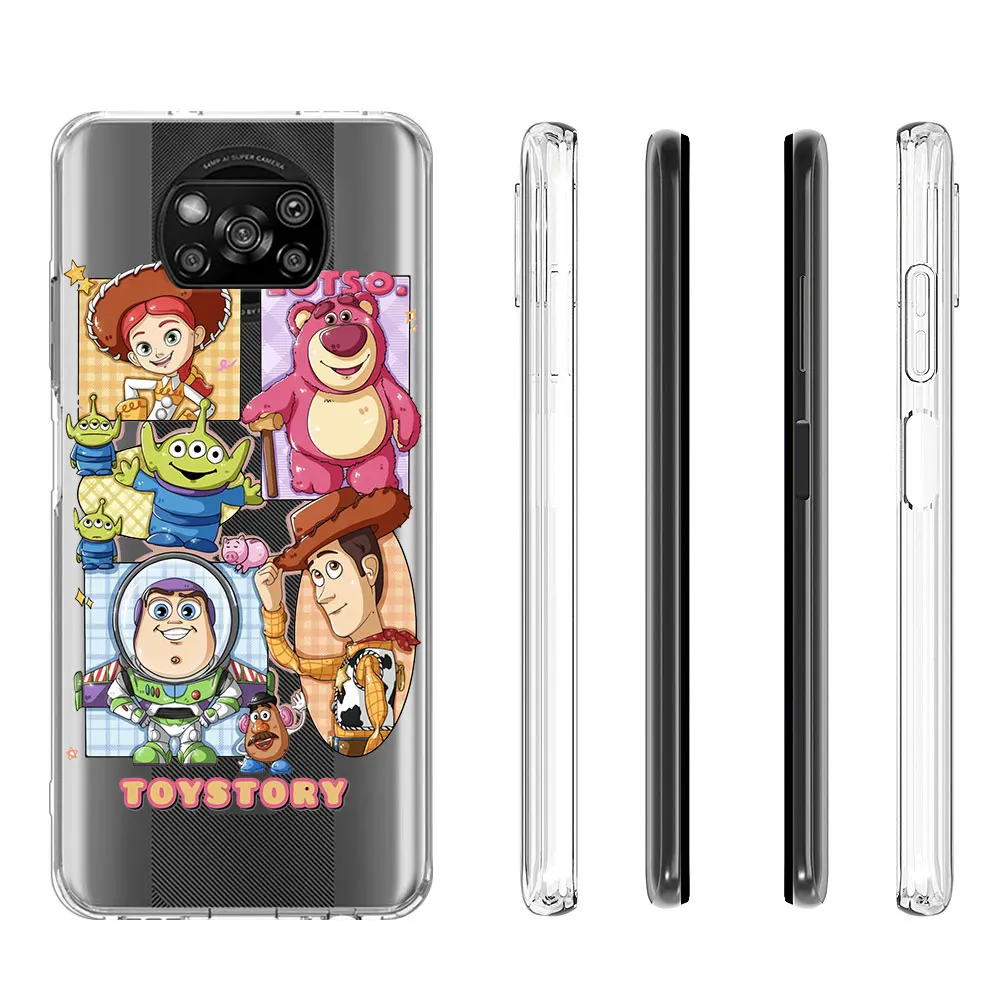 Disney Cartoon Toy Story Phone Case for Xiaomi Poco X6 X5 F4 M5s X3 NFC F1 F5 M5 M3 M4 GT F3 F2 X4 Pro Soft Transparent Cover