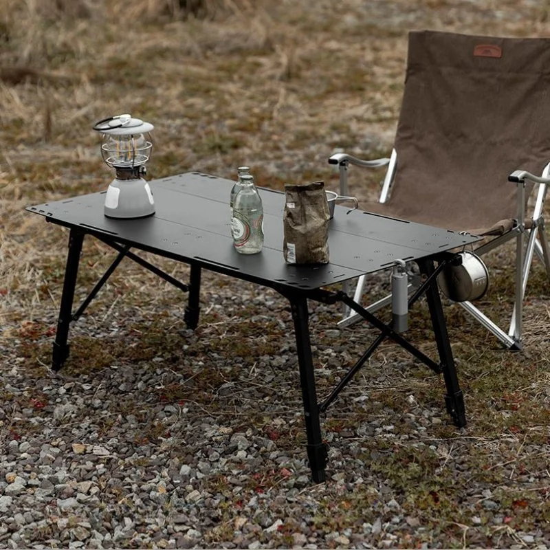 Outdoor All-terrain Folding Table 100% Aluminum Alloy High Load Bearing Camping Table Adjustable Height Tactical Table