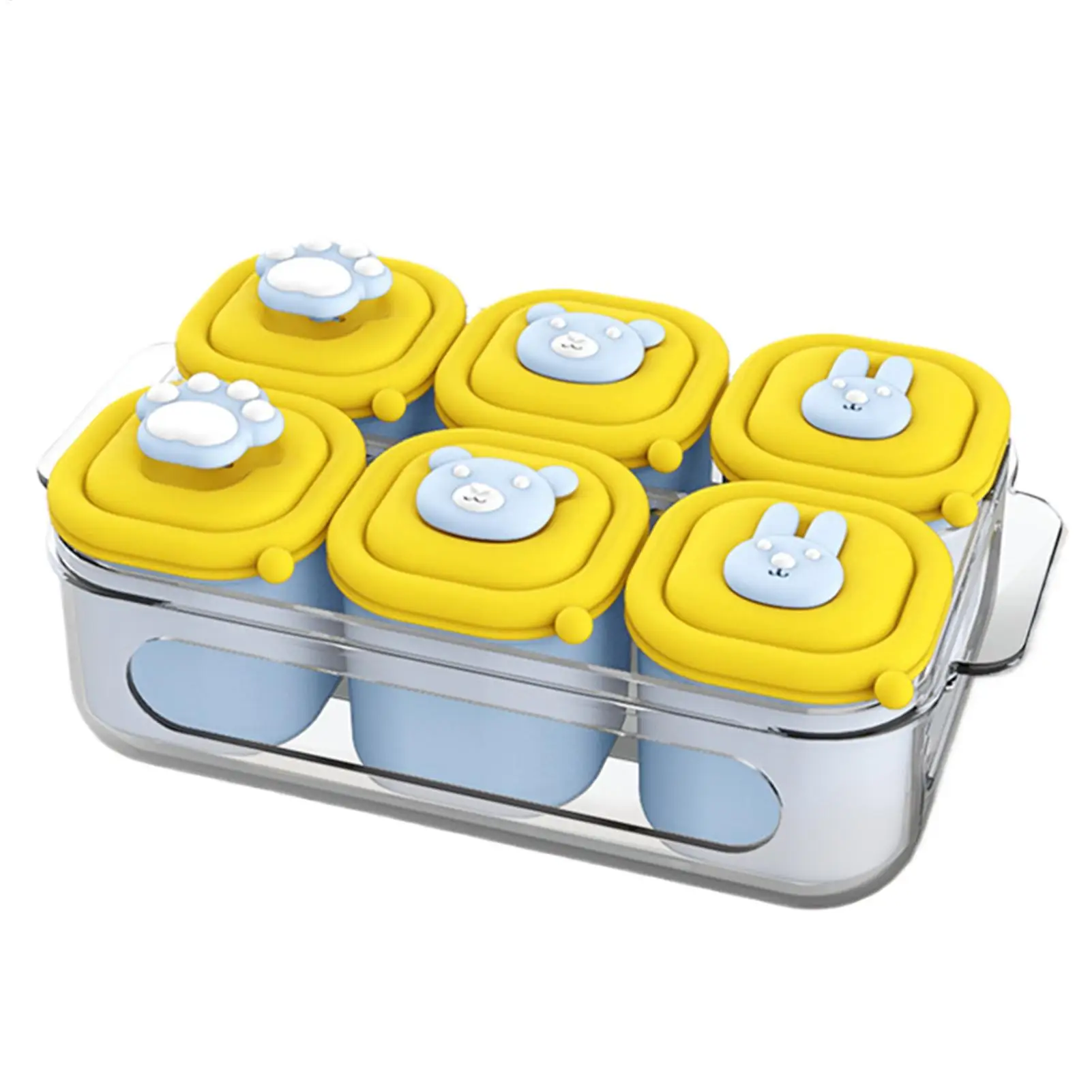 

Baby Puree Freezer Tray 6 Cavity Silicone Breastmilk Storage Container Anti-Slip Textures Breastmilk Organizer Container For