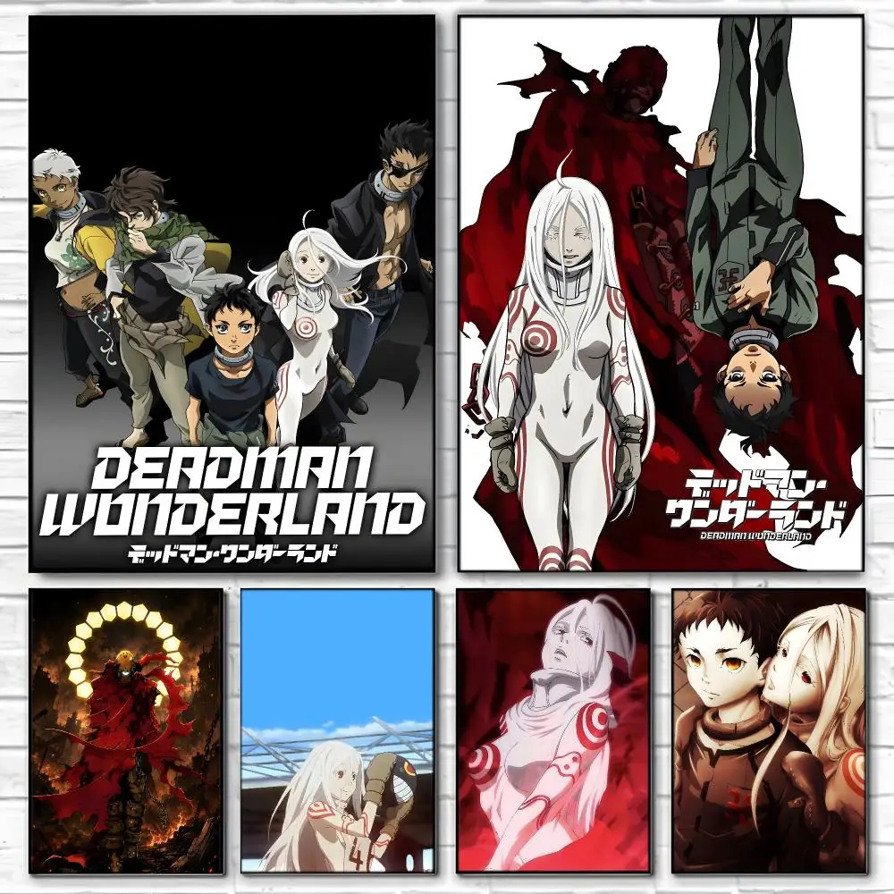 Action Anime D-Deadman Wonderland Poster  Self-adhesive Art Waterproof Paper Sticker Coffee House Bar Room Wall Decor