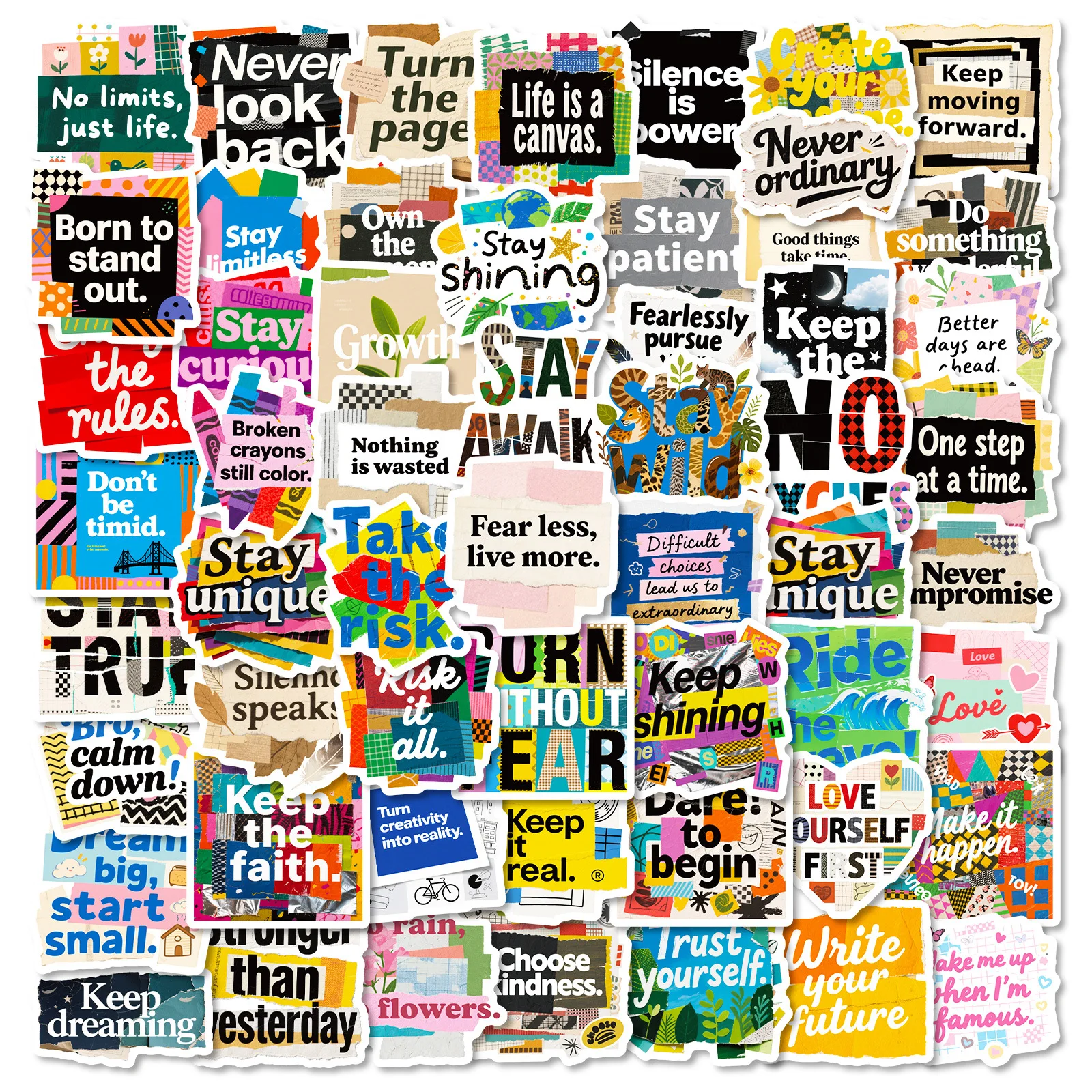 56/112PCS Inspirierende Spleißen Text Graffiti Aufkleber Kreative Trend Außenhandel Heißer Verkauf Dekorative Wasserdichte Aufkleber