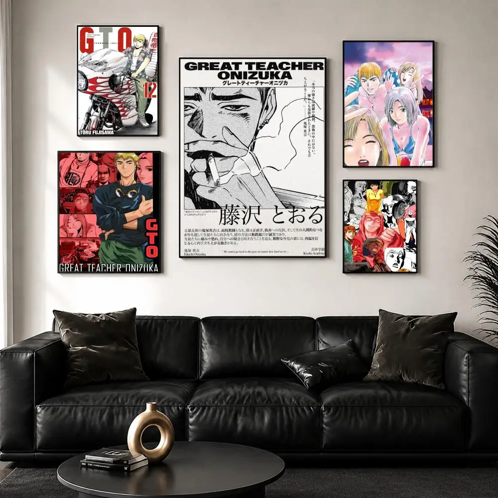 Anime G-Great Teacher O-Onizuka Poster Decorative Wall Art Stickers Mural Photo Print for Home Living Room Hallway Decor Gift