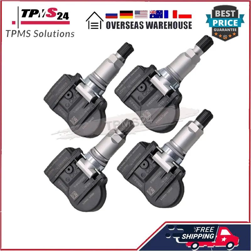 4PCS FOR Hyundai I20 [PB] Solaris [RB] Sonata VI [YF] Kia Optima [TF] Sorento II [XM] 433MHz TIRE PRESSURE SENSOR 52933-1J000