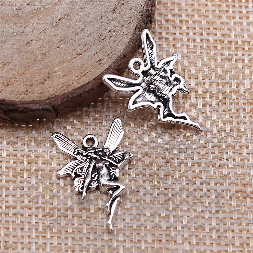 

20pcs 15*21mm Alloy Charms Butterfly Fairy Angel Handmade Craft Pendant