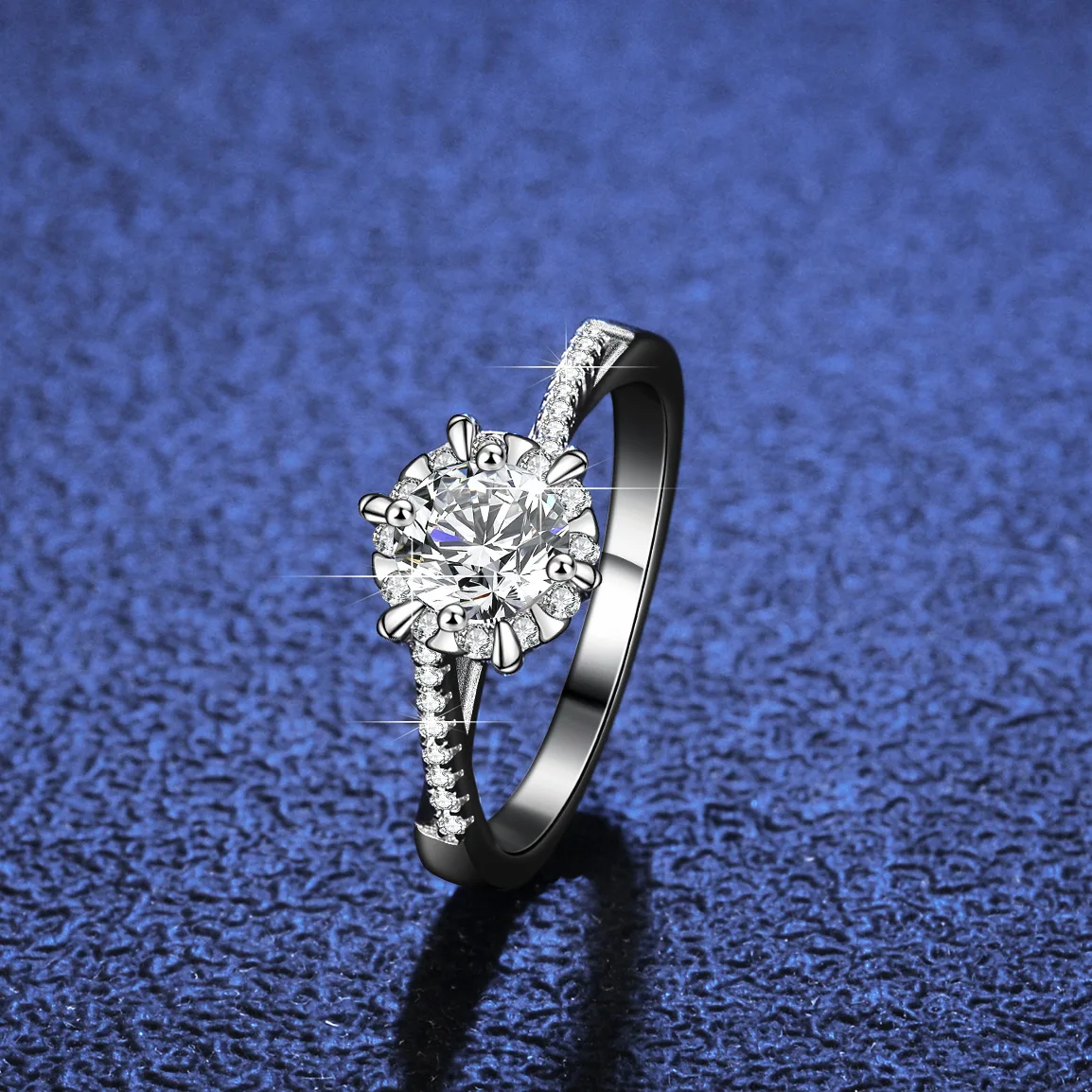 

Кольцо Lumira Platinum PT950 с витой оправой и снежинкой из муассанита, модное классическое женское кольцо с муассанитом 0,5/1 карат