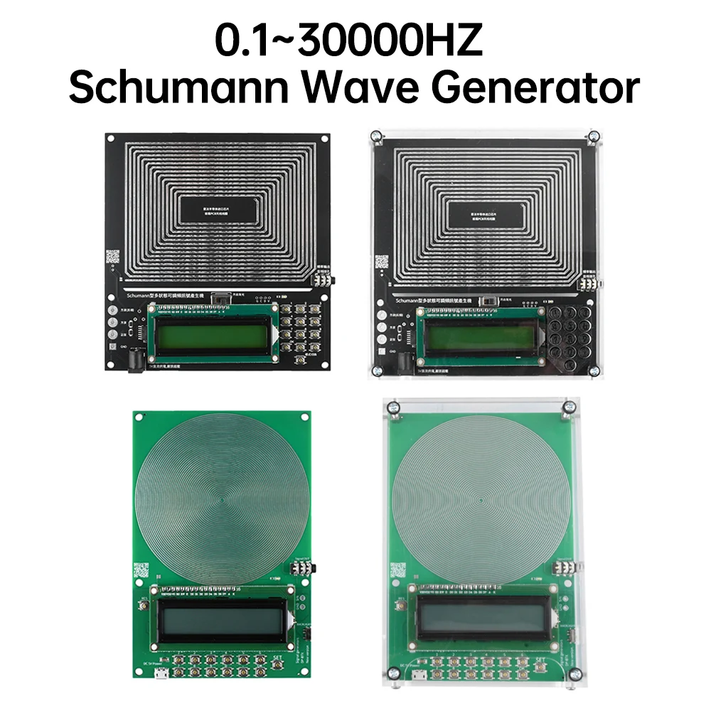 Schumann Wave Generator com ressonador áudio ajustável, Pure Sine Modulação de Frequência, Signal Generator, 7.83Hz, 0.1Hz ~ 30kHz