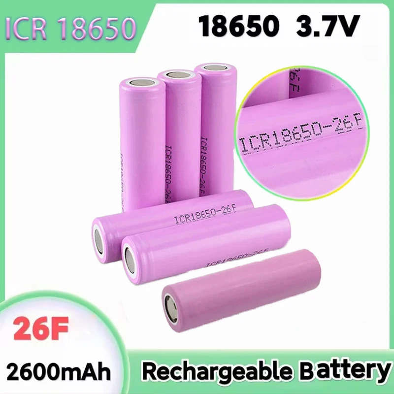 

Литий-ионный аккумулятор PURFIELD 2600 мАч 18650 26F, 3,7 В, перезаряжаемый, для игрушек, налобных фонарей, мини-вентиляторов, лазерных указок, фонариков, камер
