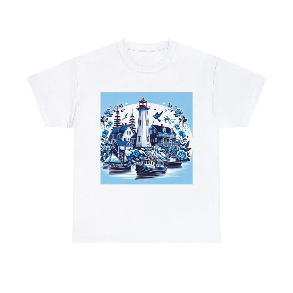 Peggy's Cove Lighthouse Maritime Art Coastal Boats Graphic Anime Graphic T-shirts Y2K Tops New Arrival Unisex Summer