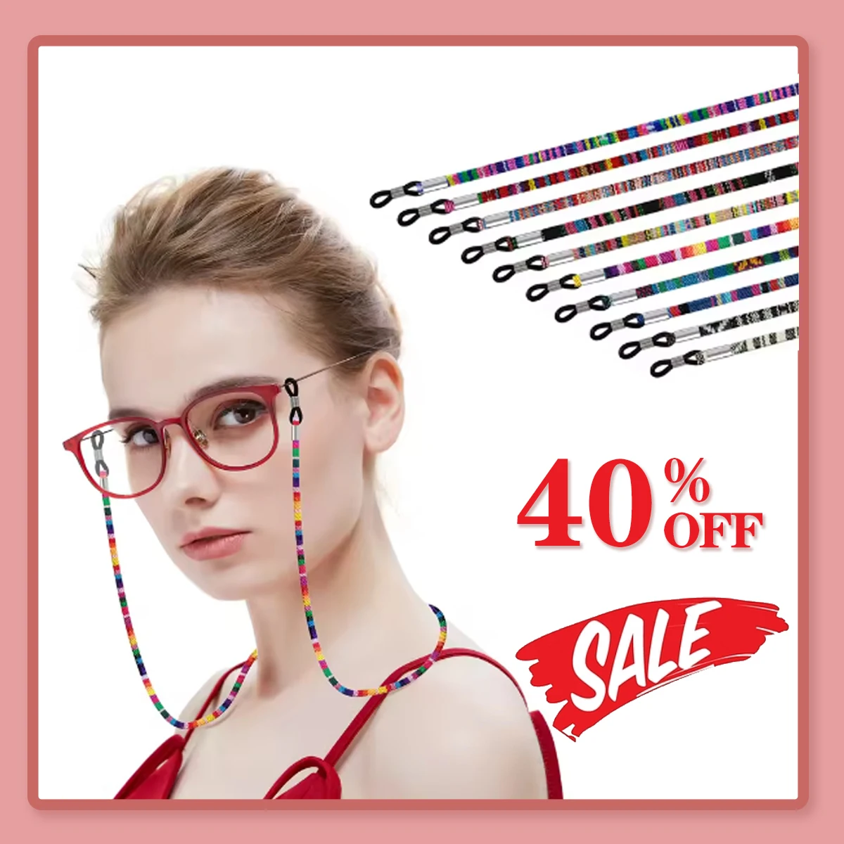 

1PC Ethnic Style Cotton Retro Glasses Strap - Universal Non-Slip Sunglasses Cord, Eyewear Chain, Glasses Accessories