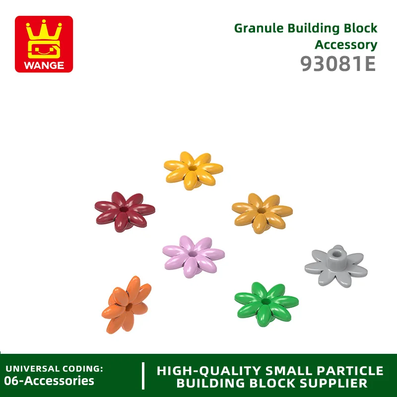 WANGE 1260 Stück/Set 93081E Siebenblättriger Sonnenblumen-Baustein Moc Farbzubehör Kompatibel mit Brick-Ersatzteilen Spielzeug Geschenk
