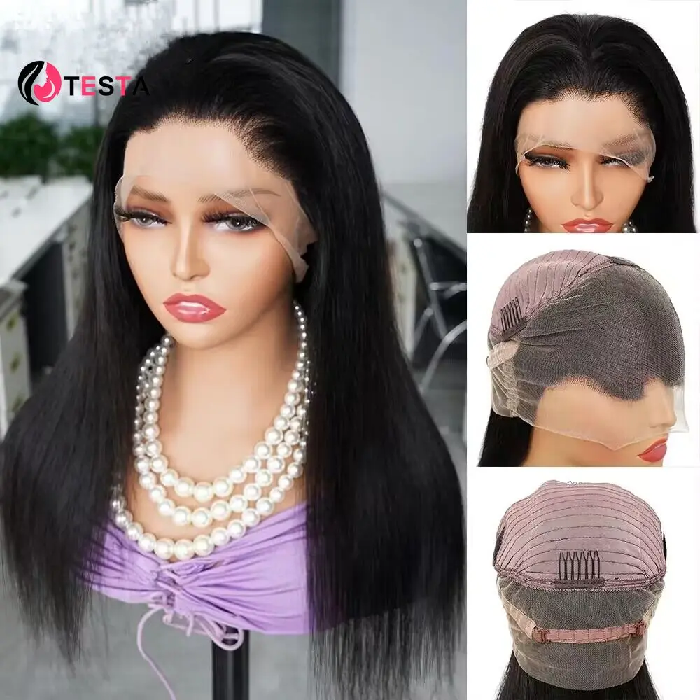 

Bone Straight 360 Full Lace Wig Human Hair Transparent Lace Frontal Wig 360 Pre Plucked Indian Remy Hair cosplay 12-28 Inch