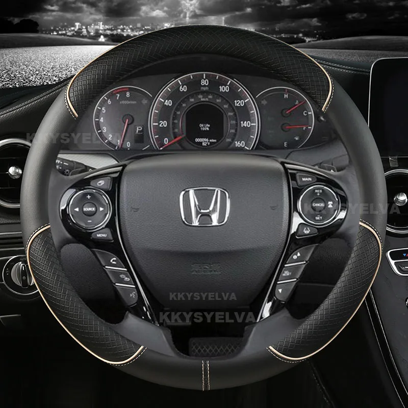 PU Leather Car Steering Wheel Cover For Honda Accord 9 2013-2017 Crosstour 2013-2015 Odyssey 2013 2014 2015 Auto Accessories