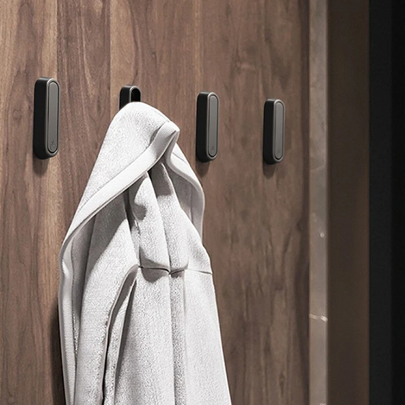 1Pcs Folding Wall Hook Hidden Robe Towel Coat Hook Matte Black Towel Hanger Stainless Steel Hook For Home Kitchen Bathroom