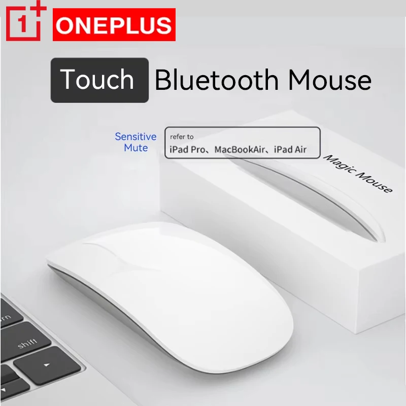 

OnePlus Бесшумная легкая перезаряжаемая беспроводная мышь Bluetooth Портативная подходит для ноутбуков Мобильные телефоны Офисная игровая мышь