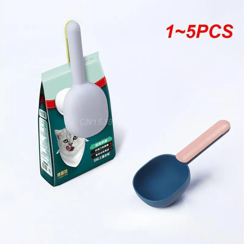 1~5PCS Food Shovel Flat Bottom Design Measurable Pet Food Intake Comfortable Grip Food Grade Materials Pet Feeding Spoon Durable