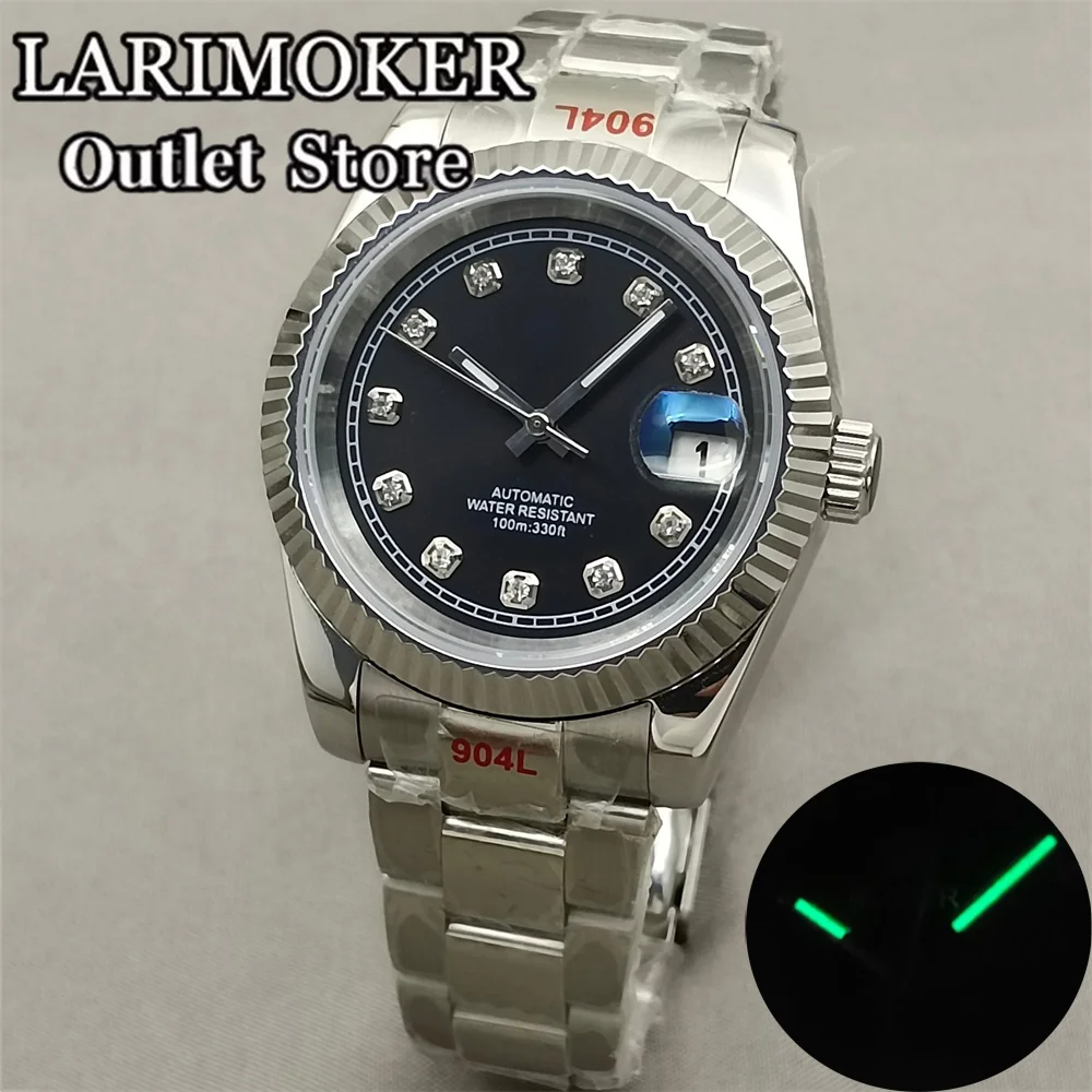 Larimoker 36Mm 39Mm Mannen Horloge Luxe Saffier Nh35mechanische Lichtgevende Waterdichte Reloj Hombre