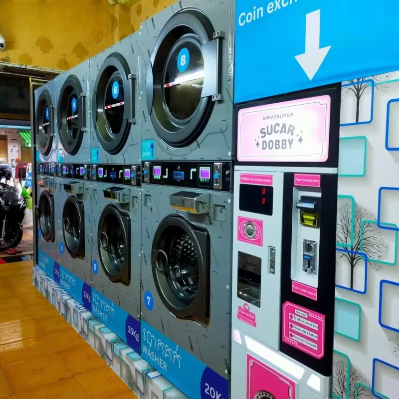 Custom 15kg 20kg Hotel Commercial Washing Machine and Dryers Coin Laundry Machines for Laundromat Shop Business