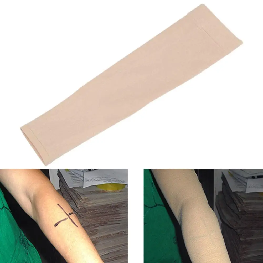 2Pcs Tattoo Cover Up Compression Sleeves Bands Forearm Concealer Support Skin Color Tattoo Aftercare UV Protection Oversleeve