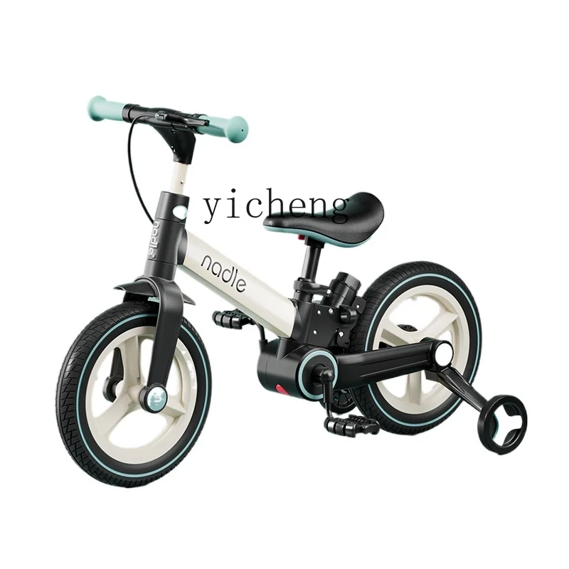 

Tqh Children's Bicycle Two-in-One Balance Car 3-6 Years Old Boys and Girls with Training Wheel Folding Pedal Bicycle
