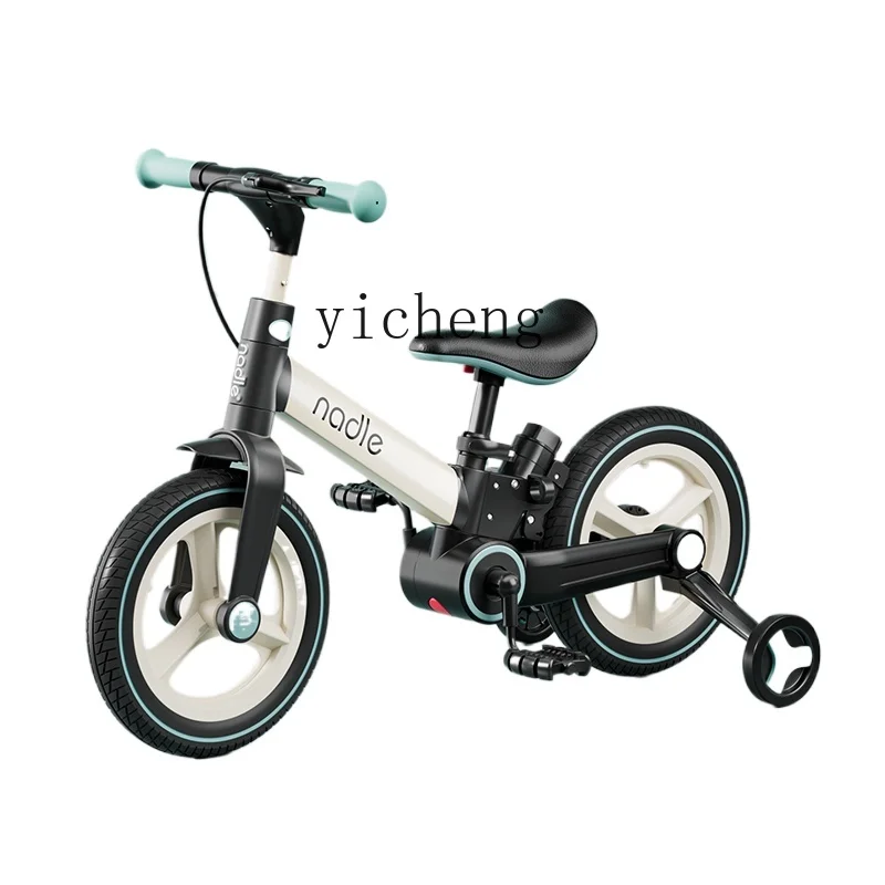 Tqh Children's Bicycle Two-in-One Balance Car 3-6 Years Old Boys and Girls with Training Wheel Folding Pedal Bicycle