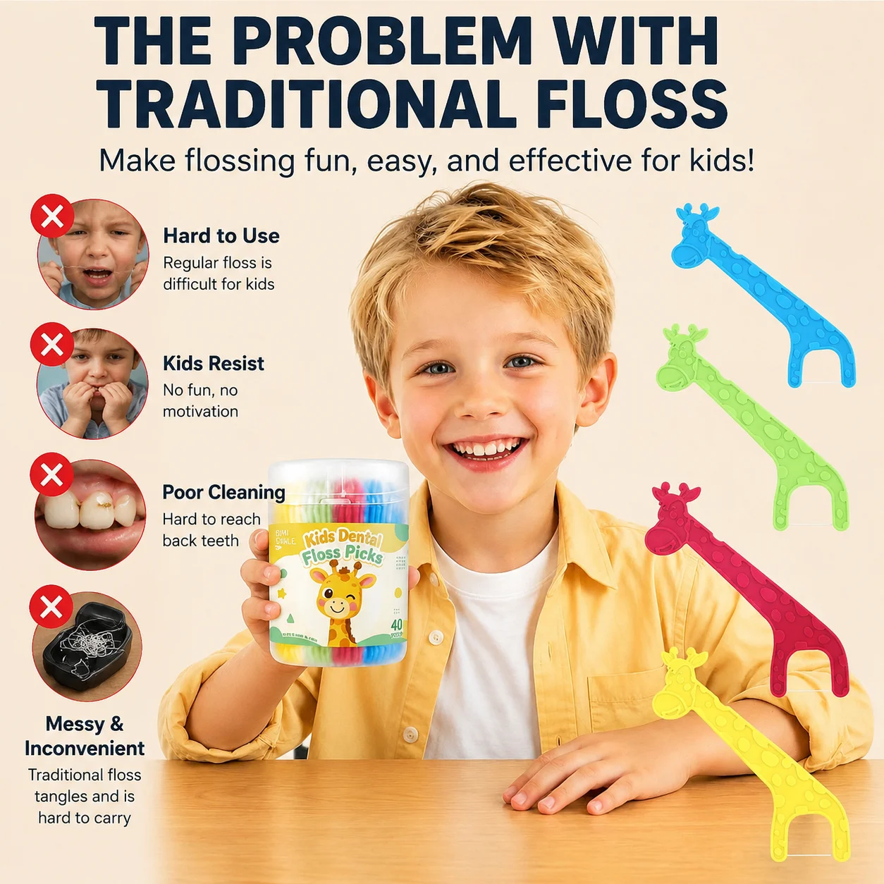 Colorful Kids Floss Variety Pack – Mixed Packaging, Safe for Teeth & Gums