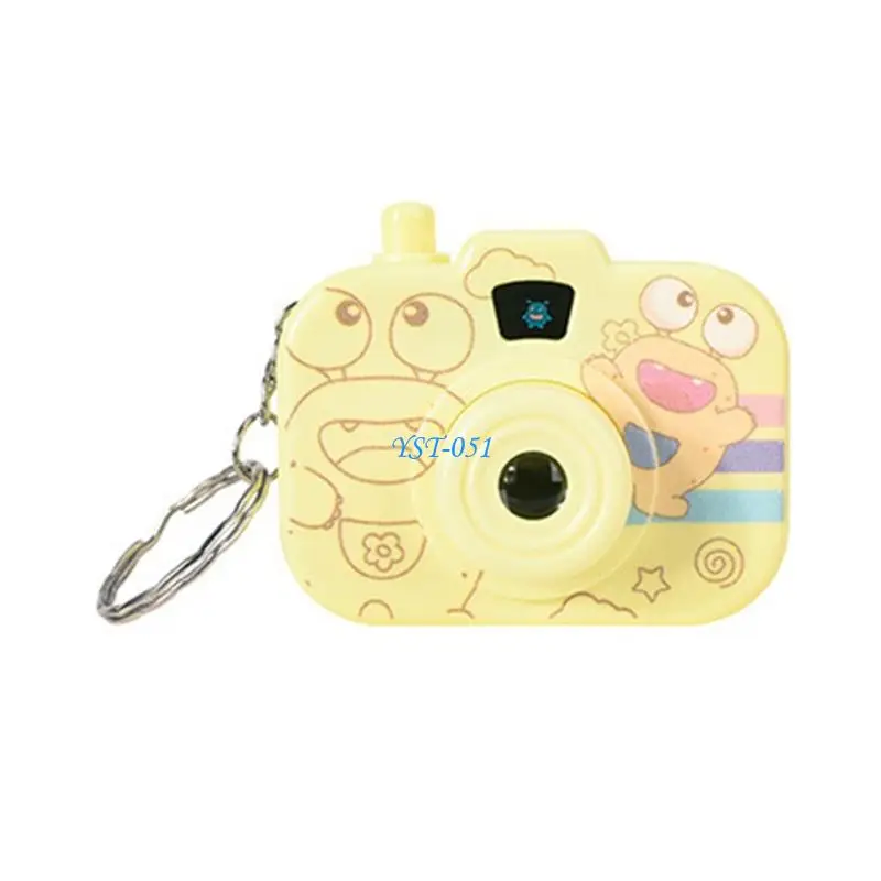 E15A Kids Cartoon Projection Camera Keychain Safe Lightweight Plastic Toy For Outdoor Indoor Learning Stylish Keyring