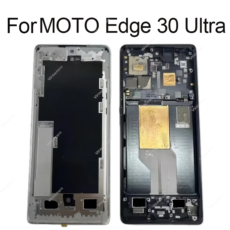 

Средняя рамка корпуса, панель LCD-дисплея для Motorola Edge 30 Ultra с боковыми кнопками регулировки громкости, запасная часть для ремонта