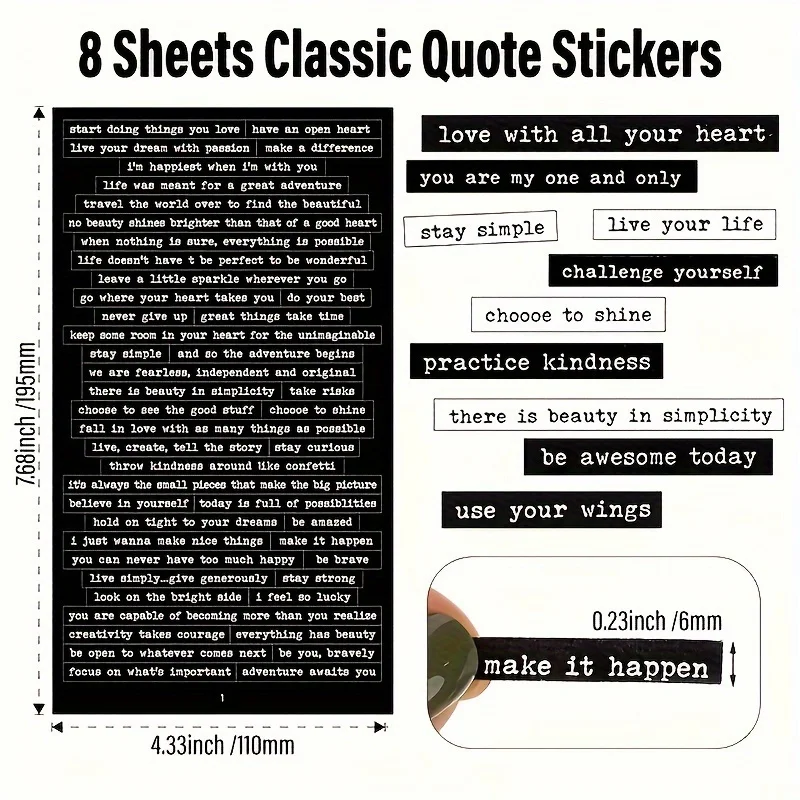 406 шт. вдохновляющие наклейки с цитатами, позитивные для скрапбукинга, журнала, планировщика и фотоальбома «сделай сам», искусства и ремесел