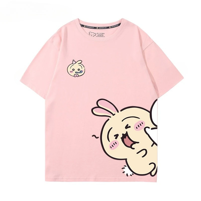 Chiikawa Weiches Niedliches Anime-Charakter T-Shirt für Männer und Frauen, Locker Geschnittenes Lässiges Sommer-Kurzarm-Shirt mit Rundhalsausschnitt, Harajuku Streetwear Alltags-Oberteil – Detail 5