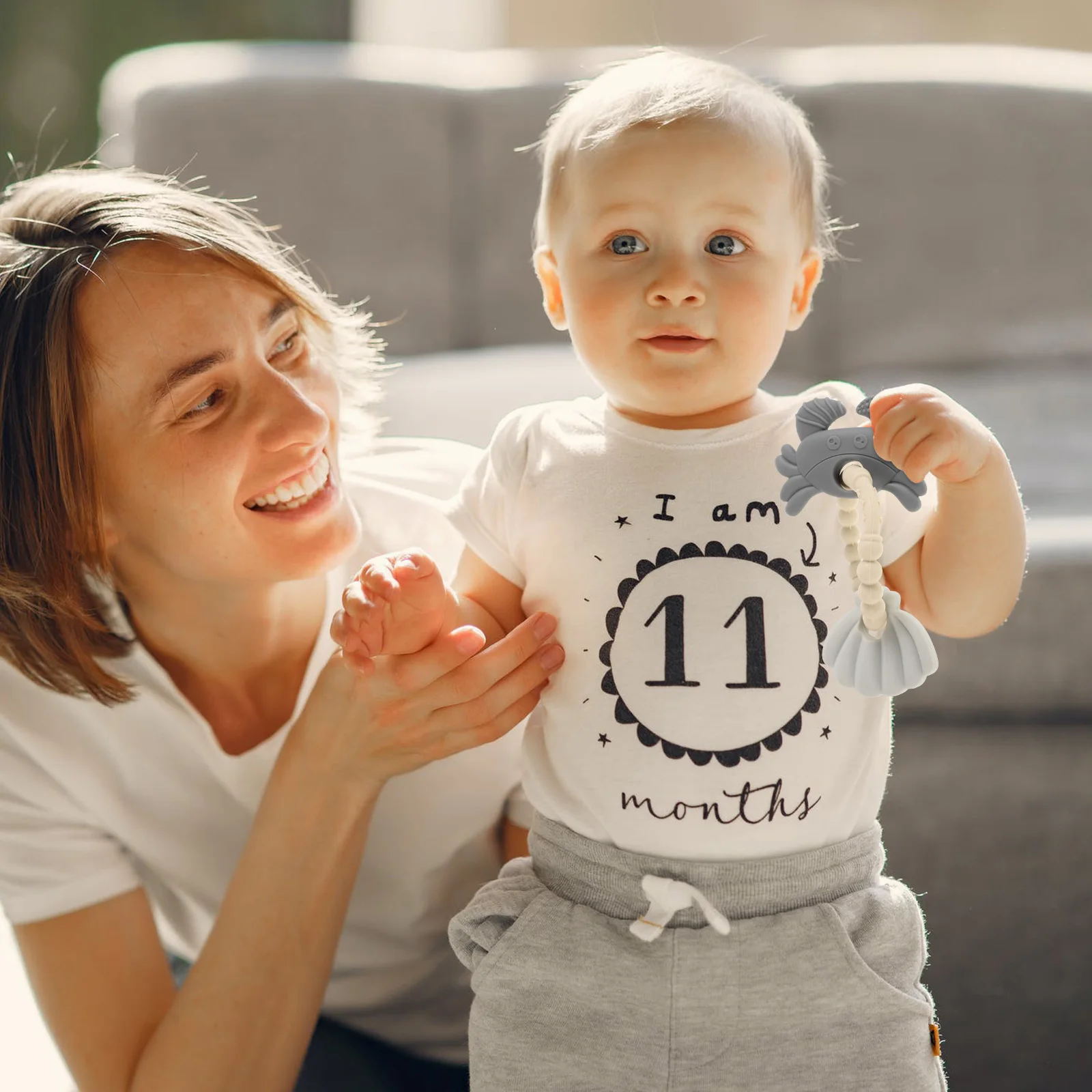 실리콘 게 모양 아기 치발기 부드러운 진정 효과 씹기 완화 신생아 씹기 보조기 다채로운 색상