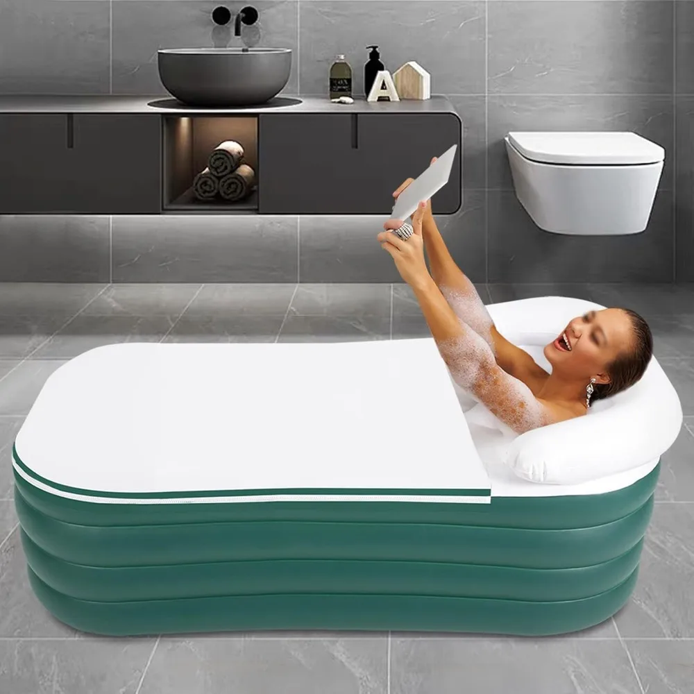 

Portable Foldable Bathtub For Adult, Inflatable SPA bathtub with Electric Air Pump, Foldable Soaking Bathing Tub For Hot bath