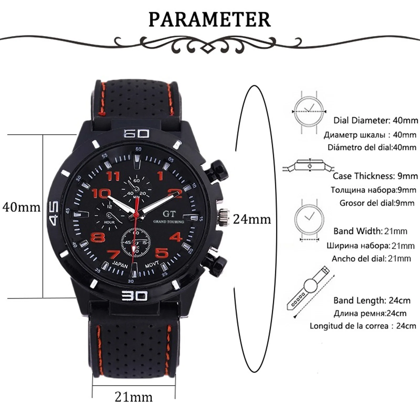 Classic Pointer Type Business Watch Individual Pointer Type Large Round Dial for Indoor Activities or Daily Use