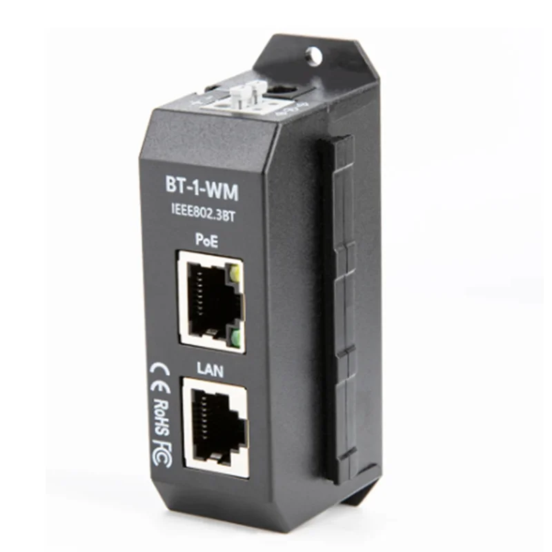 B04B-DIN Rail Single Port 2.5 Gigabit Poe Injector 2.5 Gigabit Poe Injector DIN Rail 2.5 Gigabit Poe Injector 90W Output Poe++