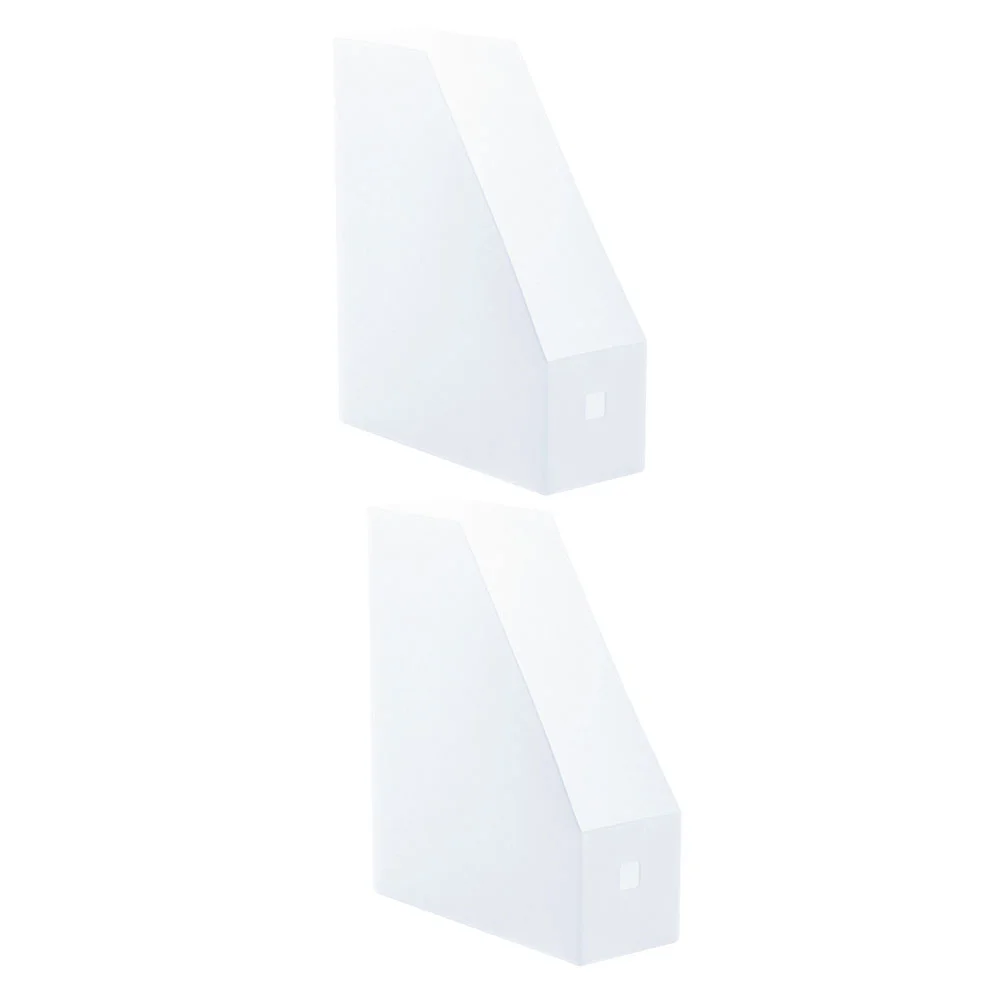 2 Pcs Black Shelves File Storage Rack Office Holder Bookshelf Vertical for Document Transparent Plastic