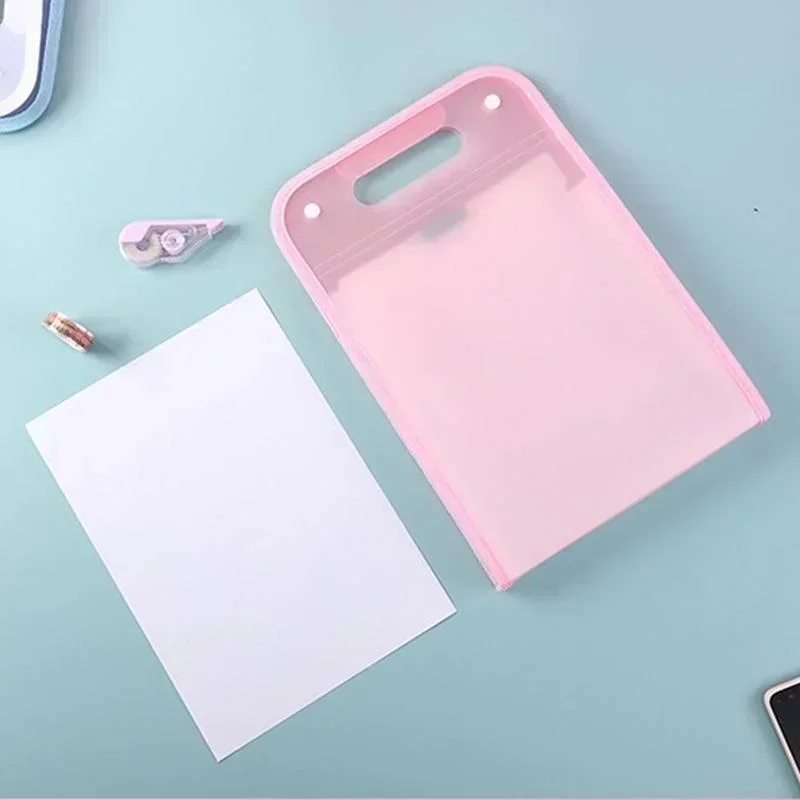 PP Metade Saco De Órgão Transparente, Candy Color, Multi Vertical Grade File Folders, Office Learning Organ Test Paper Storage Bags