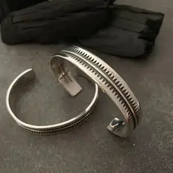 High Quality Trendy Sawtooth Design Retro Thai Silver Female Bangle Jewelry For Women Birthday Gifts No Fade