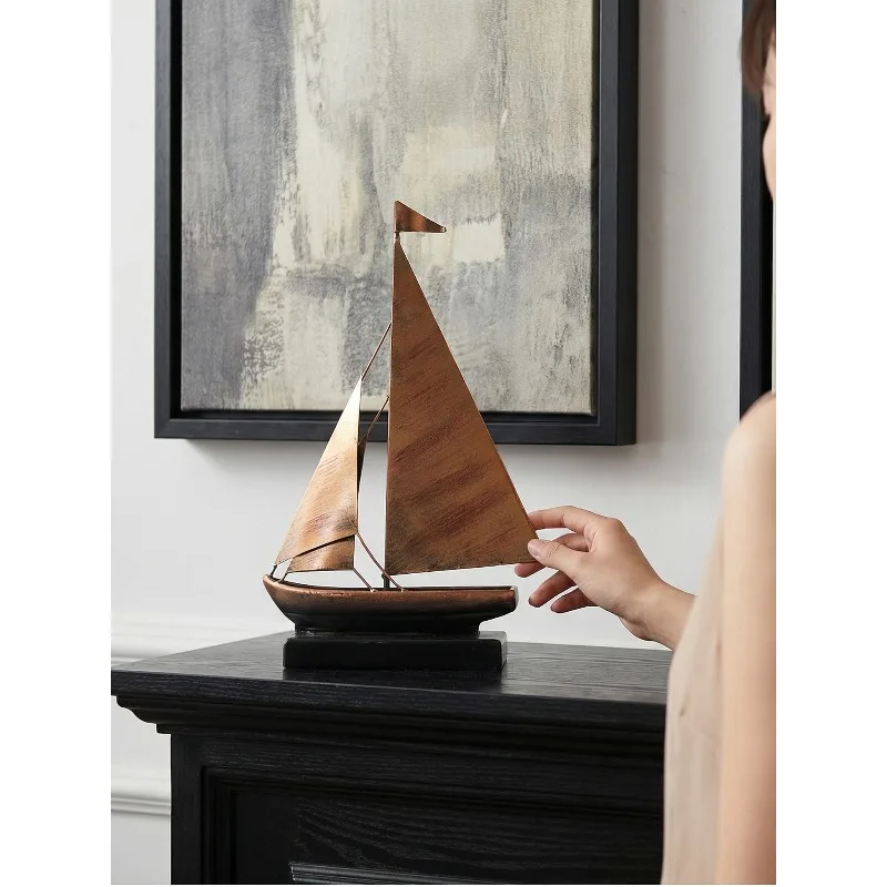Retro Sailboat Model Ornament Creative Living Room TV Cabinet Office Desk Decoration Home Decoration Accessories Art Decoration
