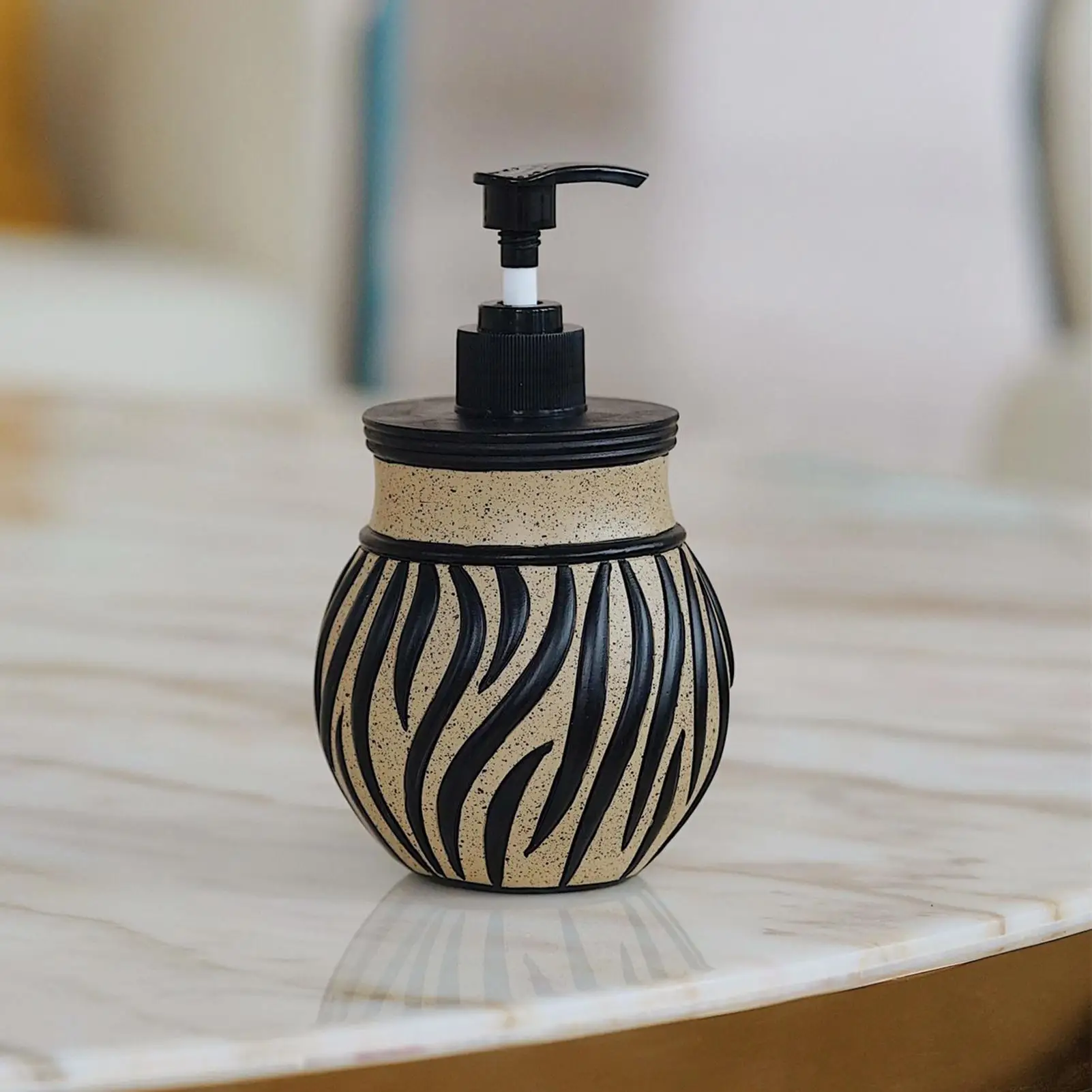 

Дозатор мыла для кухонной раковины с рисунком зебры, дозатор мыла для рук для ванной комнаты, 400 мл, ретро многоразовый контейнер, держатель насоса для
