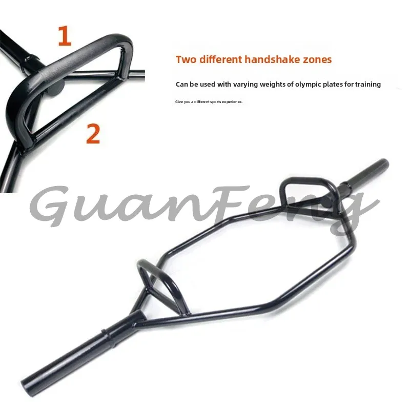 Hex Trap Barbell Bar, Weight Lifting Hex Squat Trap Bar, Heavy‑Duty Gym Equipment for Deadlift & Strength Training Workout