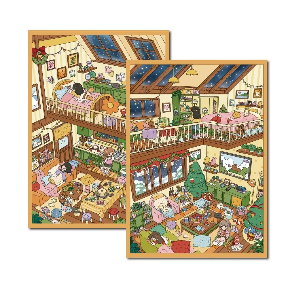 

Новая серия «Теплый маленький домик»: миниатюрные 3D-наклейки для ландшафта, DIY, PET, большой размер, мультяшная сцена с домиком