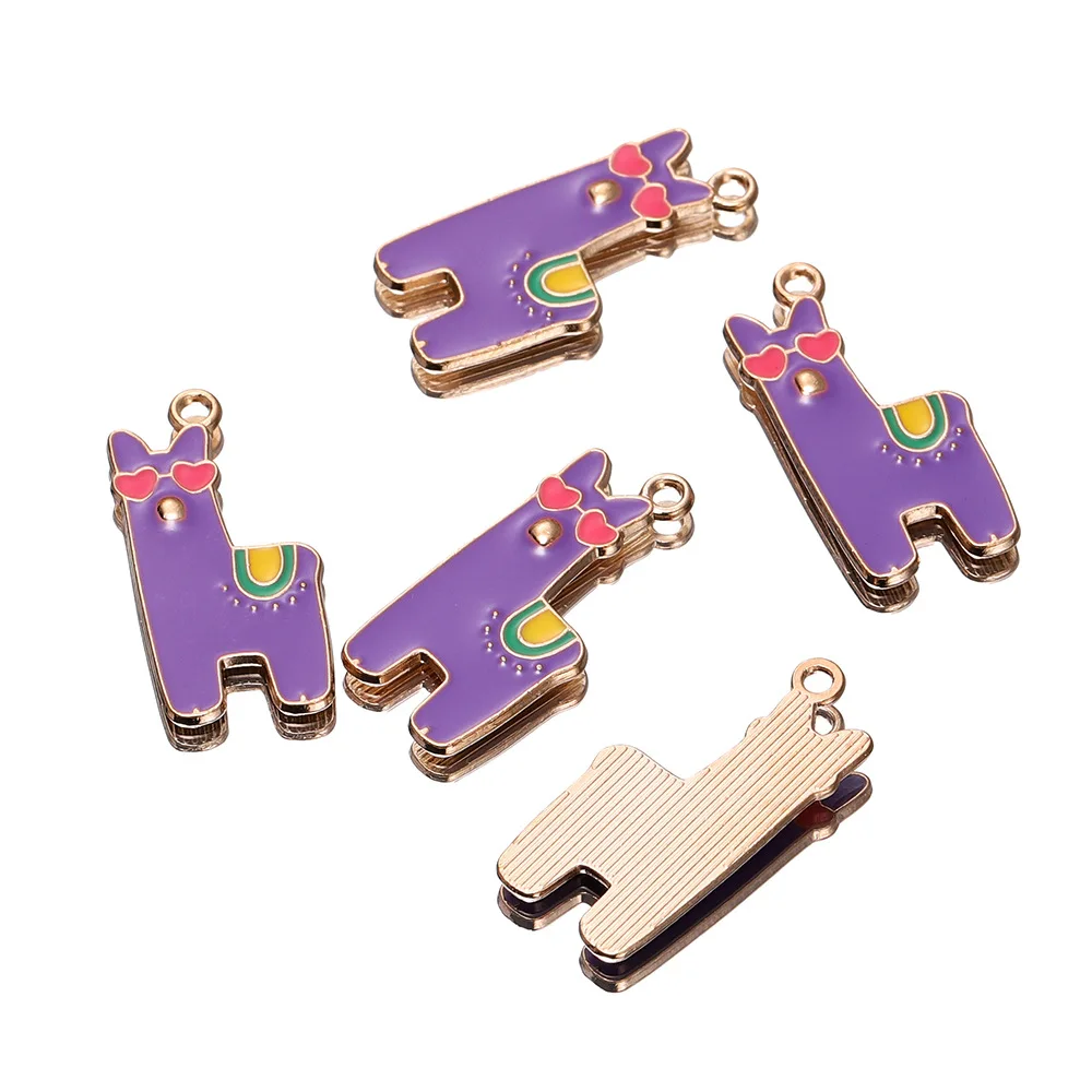 Color Cartoon Alloy Drop Oil Pendant Kitten Dinosaur Small Animal Accessories Diy Pendant Bracelet Key Chain Wholesale